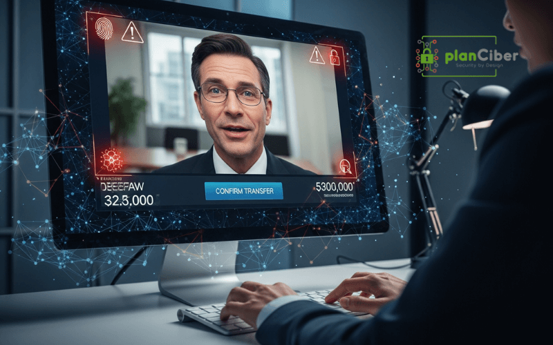 Ciberataque empresarial mediante deepfakes CEO fraud en videollamada corporativa