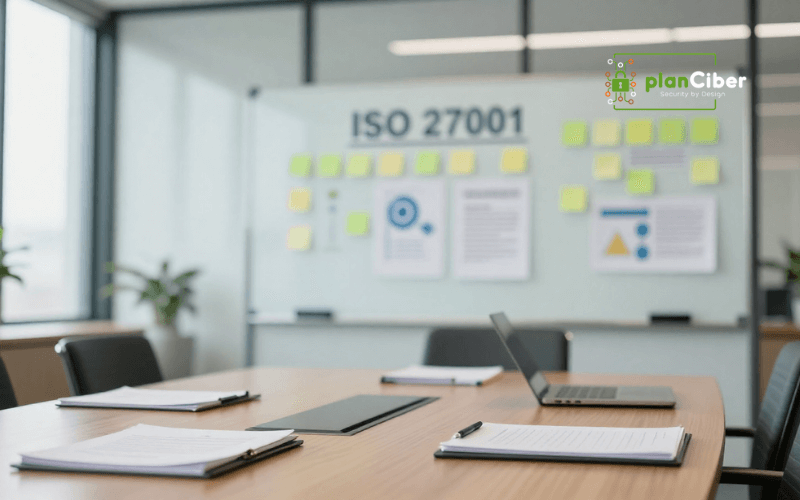 Diagrama mostrando la estructura de clausulas y anexos de ISO 27001